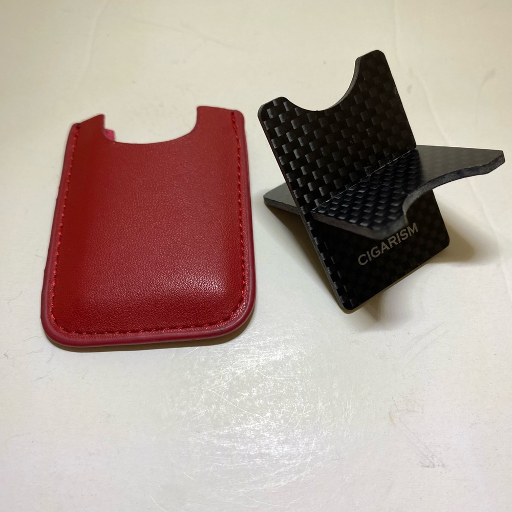CIGARISM carbon fiber portable cigar stand with carry case